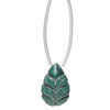 Malachite 1pkg1, hand-cut top-drilled carved leaf bead natural 18x12mm image number 0