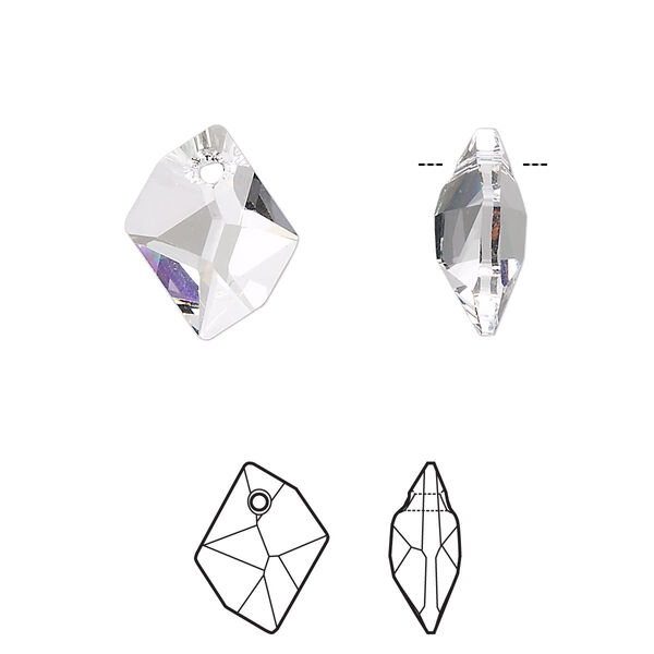 Drop 1pk crystal, Crystal Passions® 14x11mm pendant cosmic 6680 image number 0