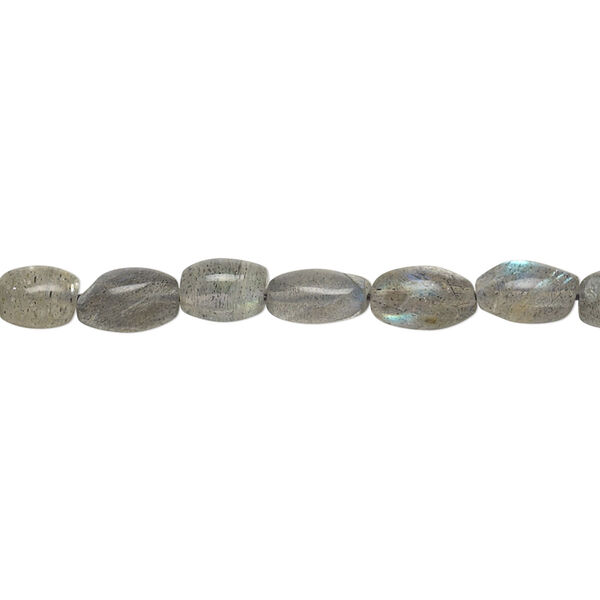 Labradorite 1pkg1, hand-cut oval bead natural 13 inch 7x4mm-10x6mm image number 0