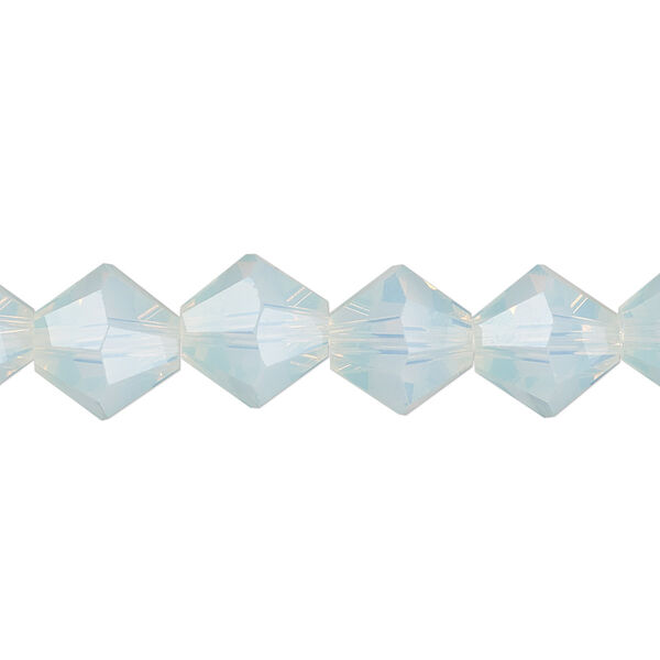 Bead 1pk clear translucent frosted, Celestial Crystal® 10mm bicone 8 inch image number 0