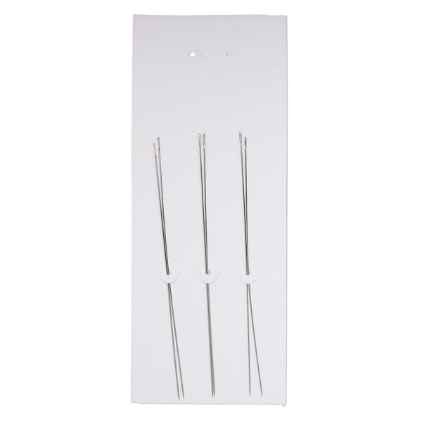 Needle, Beadalon® Jewel Loom®, steel, 0.46mm with 0.6mm eye width, 3 inches. Sold per pkg of 6. image number 0