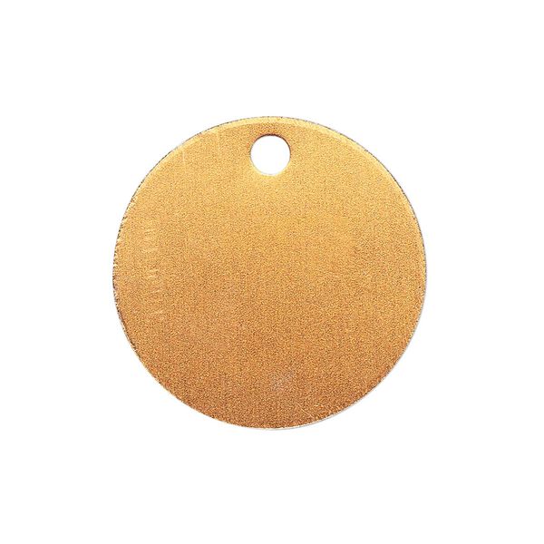 Drop, anodized aluminum, copper, 25.5mm double-sided flat round blank with 3mm hole, 20 gauge. Sold per pkg of 10. image number 0