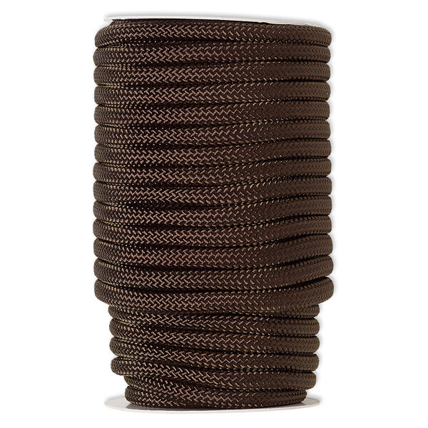 Cord, nylon, dark brown, 8mm braided. Sold per 60-foot spool. image number 0