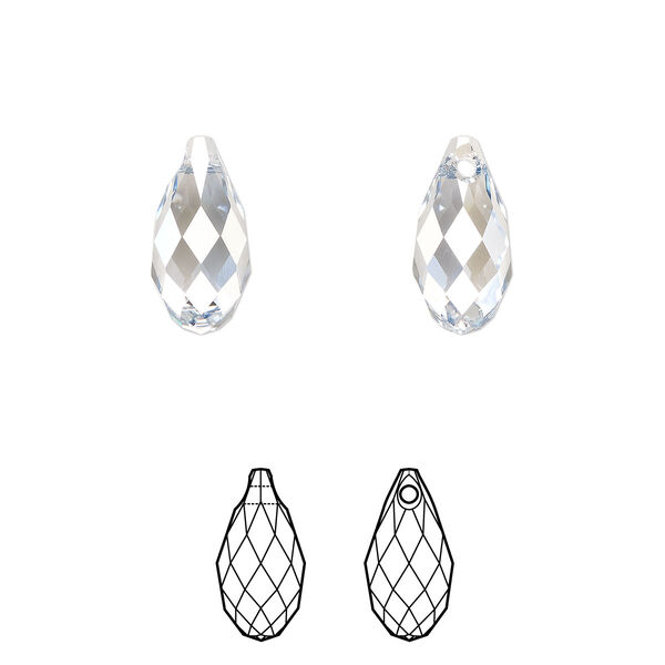 Briolette 2pk crystal blue shade, Crystal Passions® 13x6.5mm pendant drop 6010 image number 0