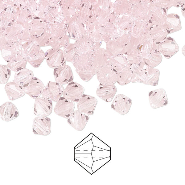 Bead 576pk pink sapphire, Preciosa Czech crystal 5mm bicone image number 0