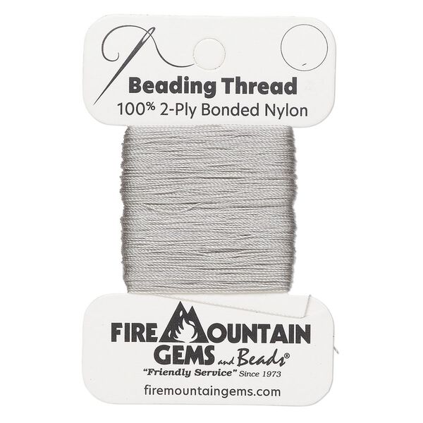 Thread, nylon, grey, size AA. Sold per 50-yard card. image number 0
