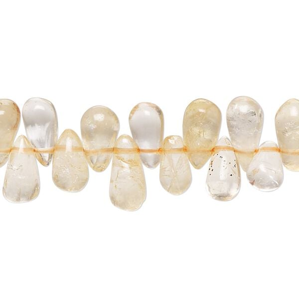 Citrine 1pkg1, hand-cut top-drilled teardrop bead 13 inch 7x5mm-14x6mm image number 0