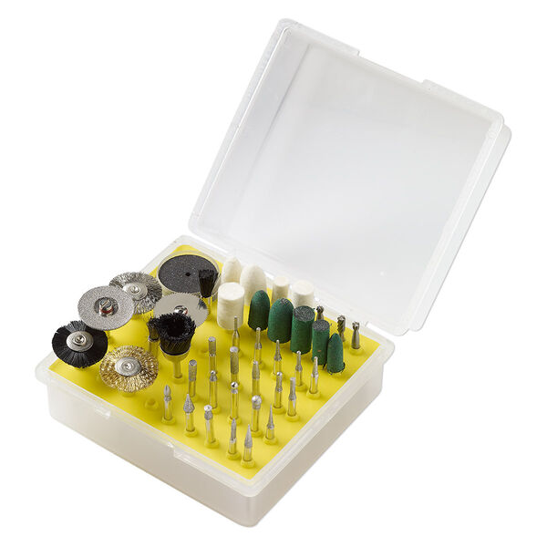 Rotary accessories, steel and plastic, multicolored, 1/8 inch assorted shanks with 4 x 4 x 2-1/2 inch case. Sold per 80-piece set. image number 0