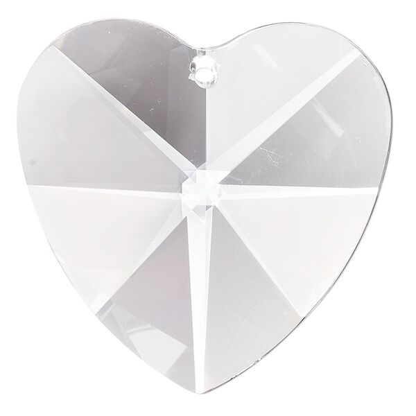 Suncatcher 1pk clear, Asfour Crystal 40x39mm top-drilled faceted heart image number 0