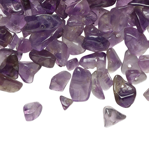 Amethyst 1pkg1, tumbled chip bead natural C grade, small to medium image number 0