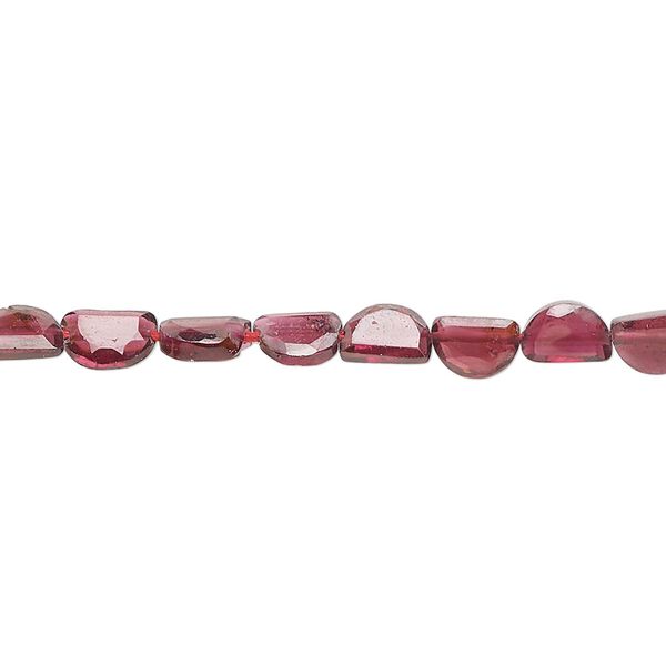 Garnet 1pkg1, hand-cut top-drilled faceted flat half-round bead 15.5-16 inch 6x4mm-6x5mm image number 0