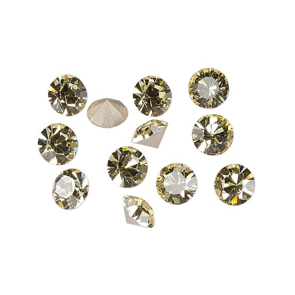 Chaton 144pk jonquil foil back, Preciosa MAXIMA Czech crystal rhinestone 6.14-6.32mm 15-cut faceted round SS29 image number 0