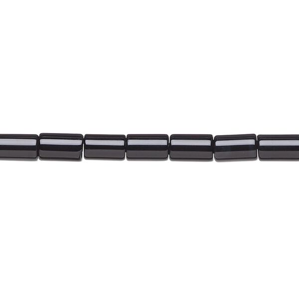 Black onyx 1pkg1, tube bead 15.5-16 inch 6x4mm image number 0