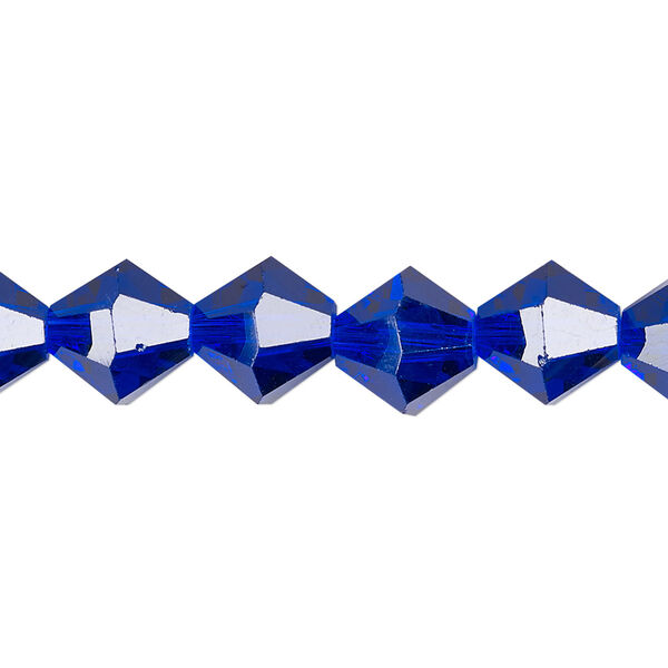 Bead 1pk translucent cobalt blue, Celestial Crystal® 10mm bicone 8 inch image number 0