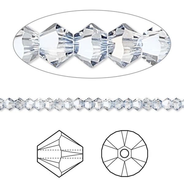 Bead 1440pk crystal blue shade, Swarovski® 3mm XILION bicone 5328 image number 0