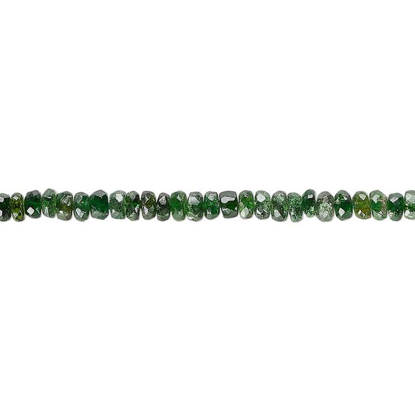 Chrome diopside 1pkg1, hand-cut faceted rondelle bead natural 6 inch 3x1mm-4x2mm image number 0