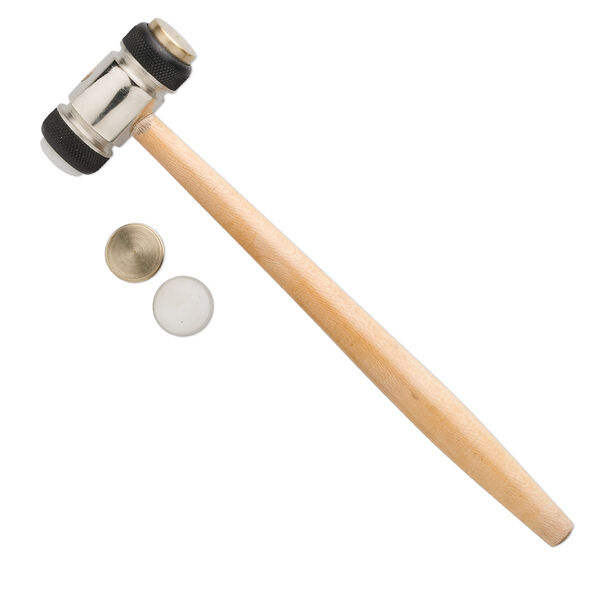 Hammer, brass / nylon / wood, 9 inches with 20mm head. Sold individually. image number 0