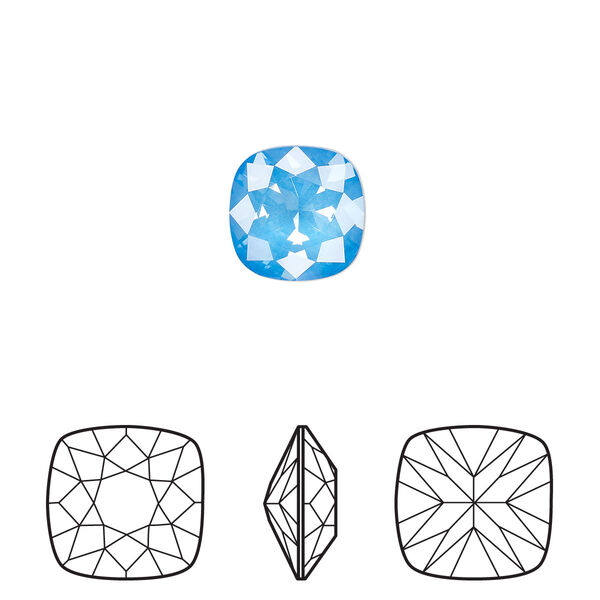 Fancy stone 2pk crystal electric blue ignite LacquerPRO, Crystal Passions® 10mm cushion 4470 image number 0