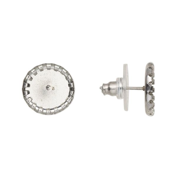Earstud 1pkg10, 13mm round / 10mm round cab pressure set setting / comfort clutch, stainless steel / plastic clear 5 pair image number 0