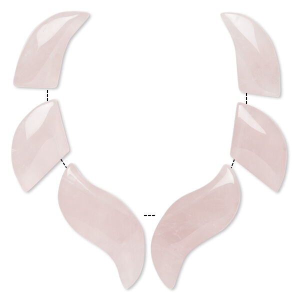 Rose quartz 1pkg6, focal natural 23x11mm-34x14mm image number 0