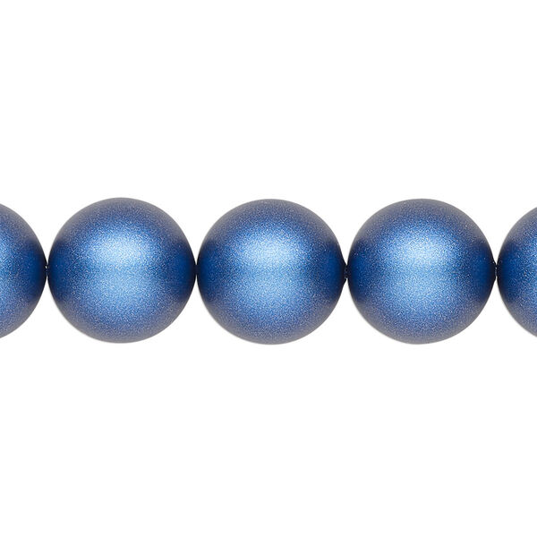 Pearl 100pk iridescent dark blue, Swarovski® 12mm round 5810 image number 0
