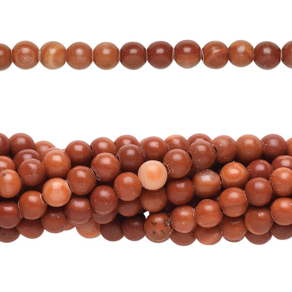 Red "malachite" 1pkg10, round bead natural 15.5-16 inch 4mm image number 0
