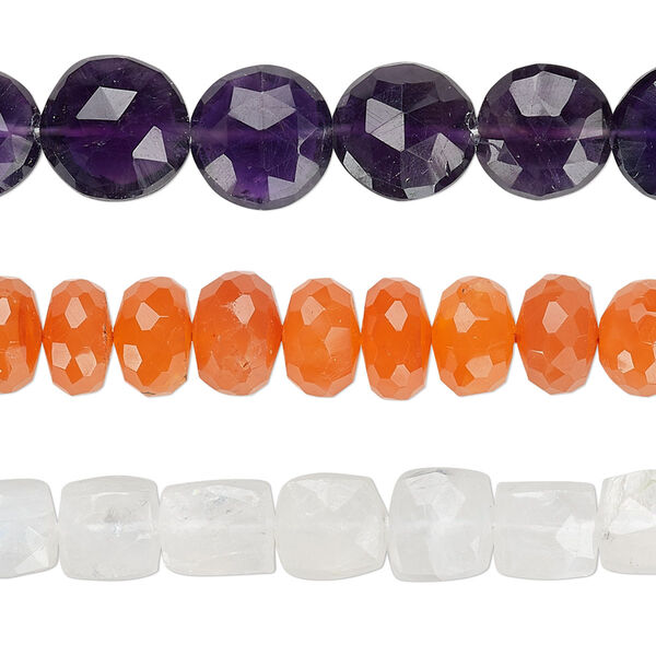 Bead mix, multi-gemstone (natural / dyed / heated / irradiated), mixed colors, 4x3mm-10mm hand-cut mixed shape, Mohs hardness 3 to 7. Sold per pkg of (3) 10-inch strands. image number 0