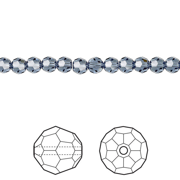 Bead 720pk denim blue, Swarovski® 4mm round 5000 image number 0