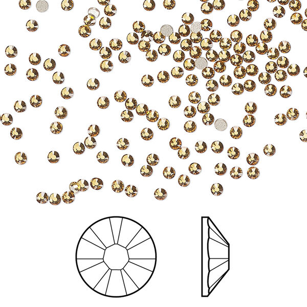 Flat back 1440pk golden topaz foil back, Swarovski® 1.7-1.9mm rose round SS5 2058 image number 0