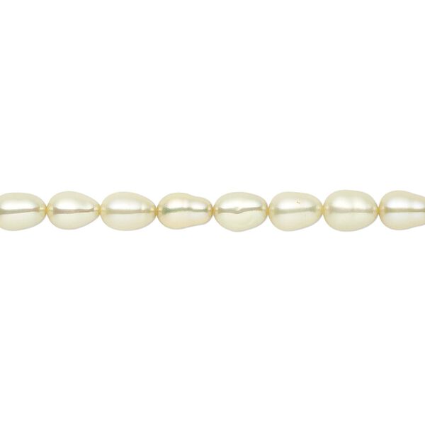 Pearl, cultured freshwater (dyed), pistachio, 4-5mm rice, C grade, Mohs hardness 2-1/2 to 4. Sold per 16-inch strand. image number 0