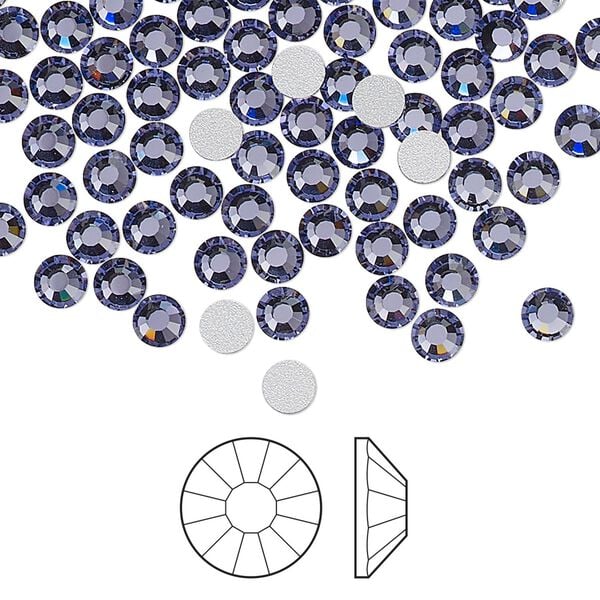 Flat back 1440pk tanzanite foil back, Preciosa Viva 12® Czech crystal rhinestone 3.8-4mm chaton rose round SS16 image number 0