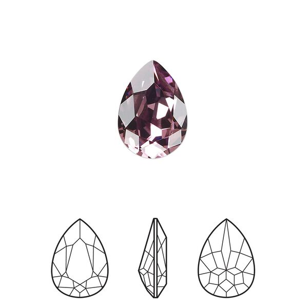 Fancy stone 1pk iris foil back, Crystal Passions® 14x10mm pear 4320 image number 0