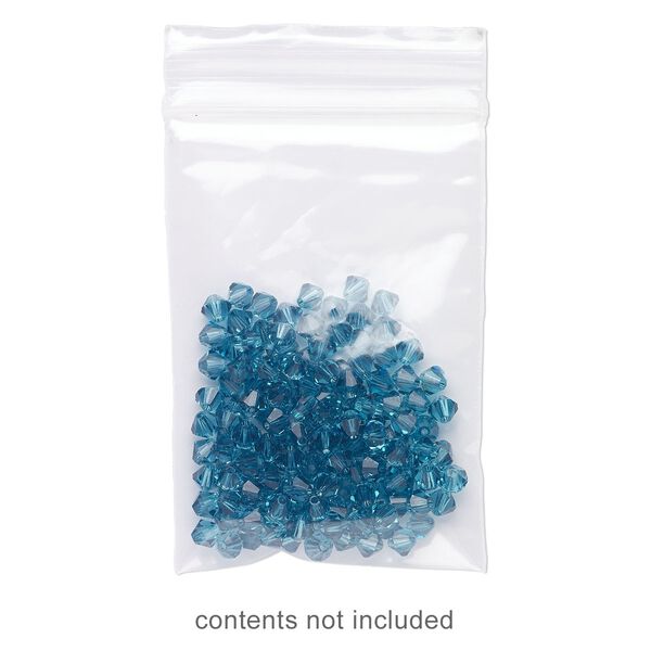 Bag, Tite-Lip™, oxo-biodegradable plastic, clear, 2x3-inch top zip. Sold per pkg of 100. image number 0
