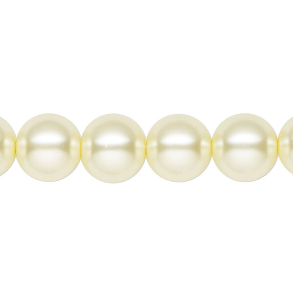 Pearl 2pk ivory, Celestial Crystal® 10mm round 15.5-16 inch image number 0