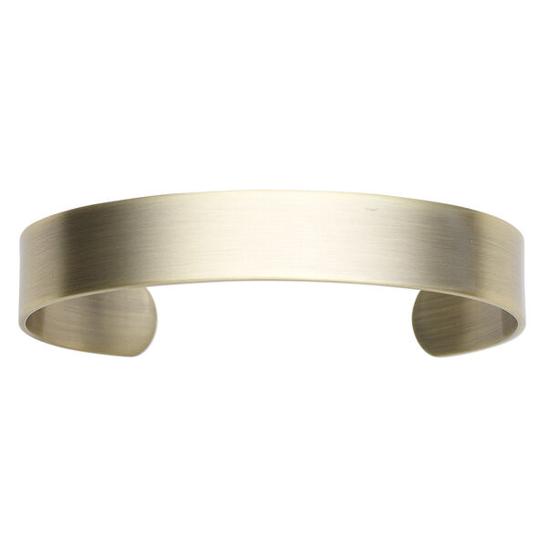 Bracelet component, cuff, antique gold-plated steel, 1/2 inch wide, adjustable from 7-1/2 to 8 inches. Sold individually. image number 0