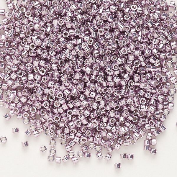 Seed bead, Delica®, glass, pkg/250g, #11 round, opaque galvanized dusty orchid (DB-0419). image number 0