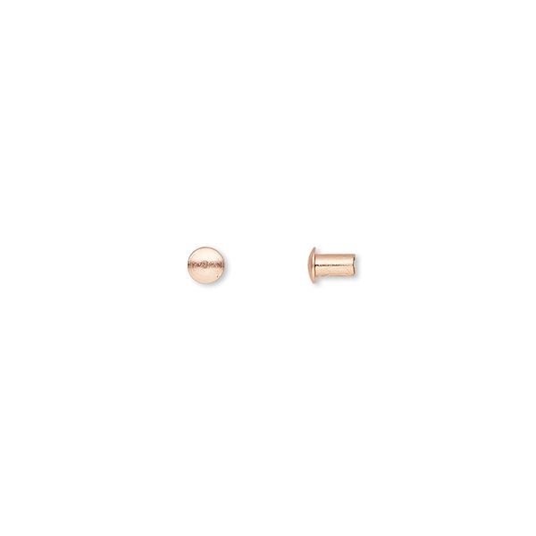 Rivet, copper, 3.5x3mm with 1.9mm shank. Sold per pkg of 100. image number 0