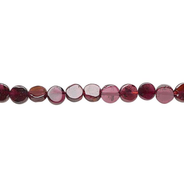 Rhodolite garnet 1pkg1, hand-cut flat round bead 14 inch 4-6mm image number 0