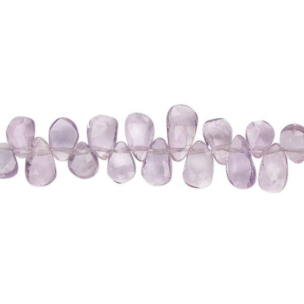 Lavender amethyst 1pkg1, hand-cut top-drilled faceted teardrop bead natural 9 inch 6x4mm-9x5mm image number 0