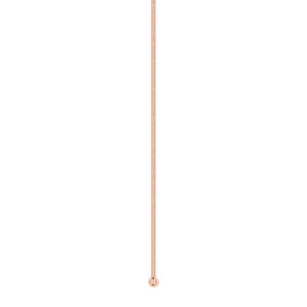Head pin, copper, 2 inches with 1.5mm ball, 22 gauge. Sold per pkg of 100. image number 0