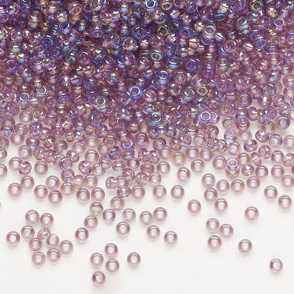 Seed bead, Preciosa Ornela Czech glass, pkg/500g, #11 rocaille, translucent rainbow light amethyst, (21010). image number 0