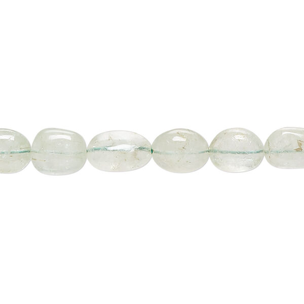 Green beryl 1pkg1, hand-cut pebble bead natural 15 inch medium image number 0