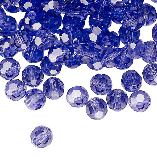Bead 288pk tanzanite, Preciosa Czech crystal 6mm round image number 0