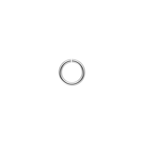 Jump ring, imitation nickel-plated brass, 8mm round, 6mm inside diameter, 18 gauge. Sold per pkg of 100. image number 0