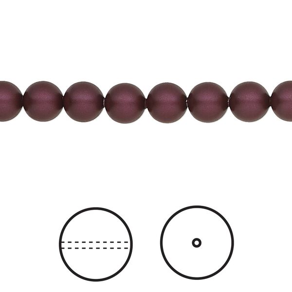 Pearl 500pk elderberry, Swarovski® 6mm round 5810 image number 0