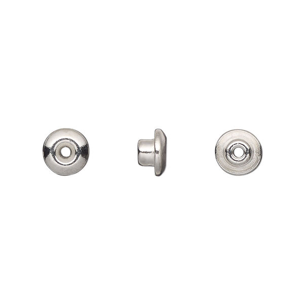 Bead aligner, TierraCast® BeadAligners™, white bronze-plated pewter (tin-based alloy), 7x4mm rondelle with 4mm peg. Sold per pkg of 50. image number 0