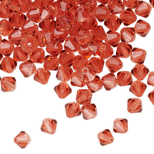 Bead 144pk padparadscha, Preciosa Czech crystal 5mm bicone image number 0