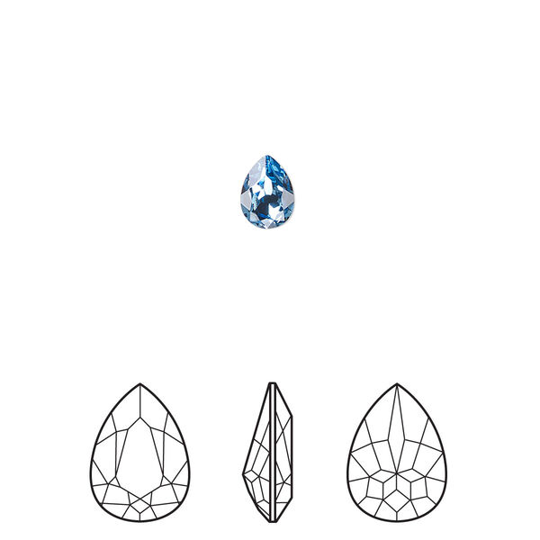 Fancy stone 2pk cool blue foil back, Crystal Passions® Regenerated 6x4mm pear 4320 image number 0