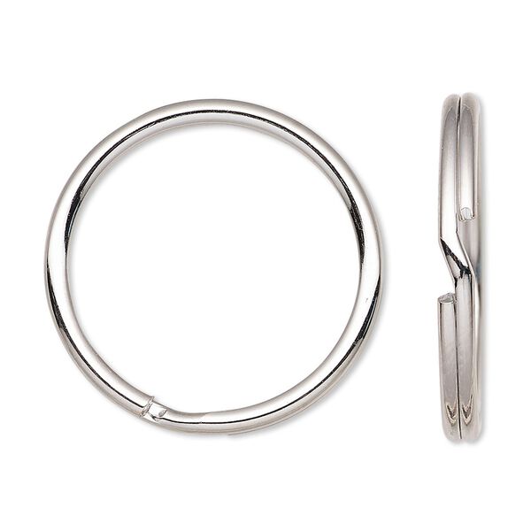 Split ring, nickel-finished steel, 28mm round with 24mm inside diameter. Sold per pkg of 500. image number 0