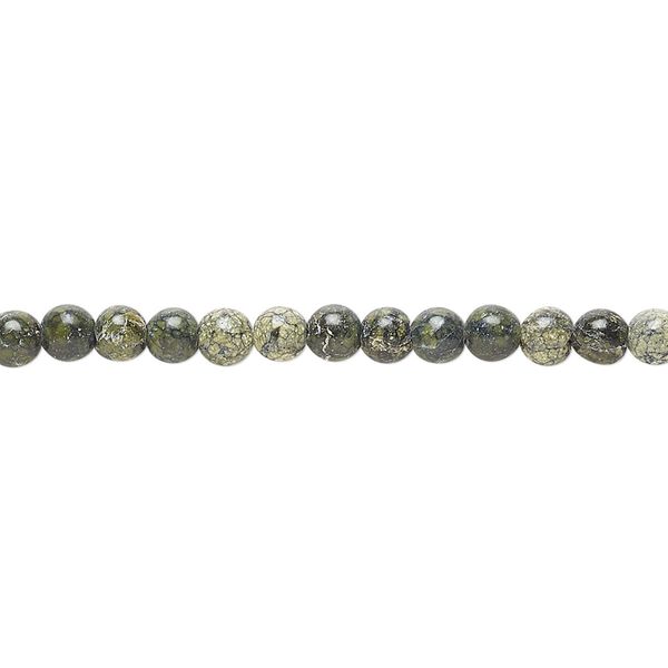 Russian serpentine 1pkg1, round bead natural 15.5-16 inch 4mm image number 0